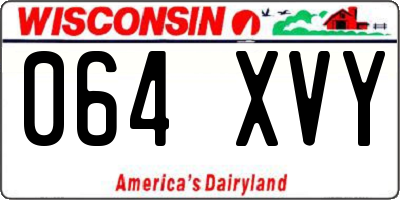 WI license plate 064XVY