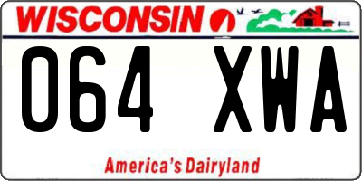 WI license plate 064XWA