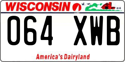 WI license plate 064XWB