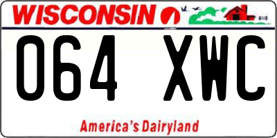 WI license plate 064XWC