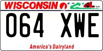 WI license plate 064XWE