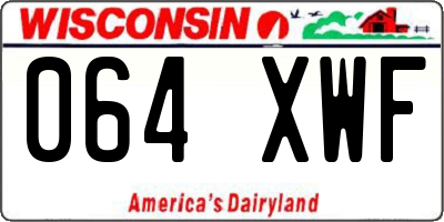 WI license plate 064XWF