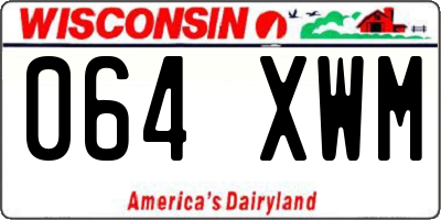 WI license plate 064XWM
