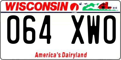 WI license plate 064XWO