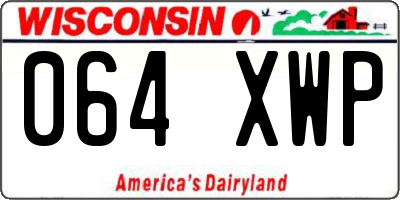 WI license plate 064XWP