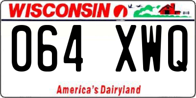WI license plate 064XWQ