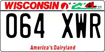 WI license plate 064XWR