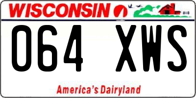 WI license plate 064XWS