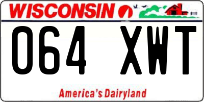 WI license plate 064XWT