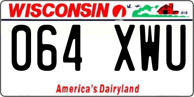 WI license plate 064XWU