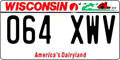 WI license plate 064XWV