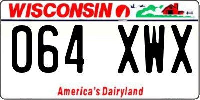 WI license plate 064XWX