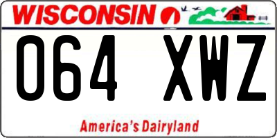 WI license plate 064XWZ