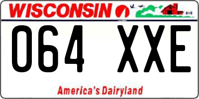 WI license plate 064XXE