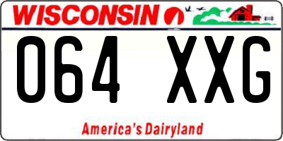 WI license plate 064XXG