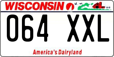 WI license plate 064XXL