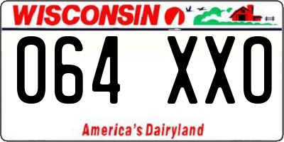 WI license plate 064XXO