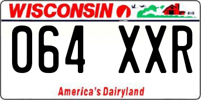WI license plate 064XXR