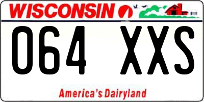 WI license plate 064XXS