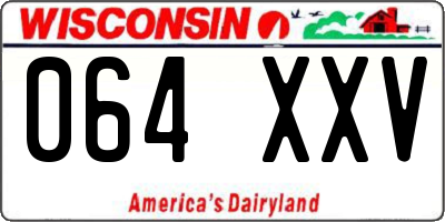 WI license plate 064XXV