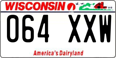 WI license plate 064XXW