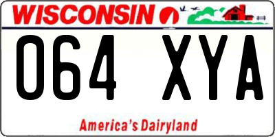 WI license plate 064XYA
