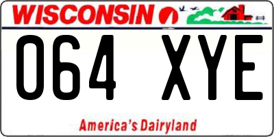 WI license plate 064XYE