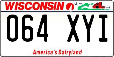 WI license plate 064XYI