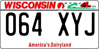 WI license plate 064XYJ