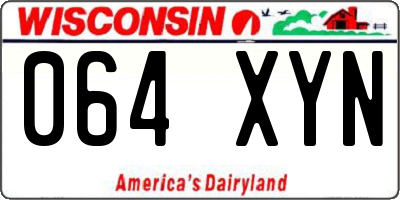 WI license plate 064XYN
