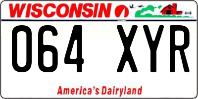 WI license plate 064XYR