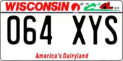 WI license plate 064XYS