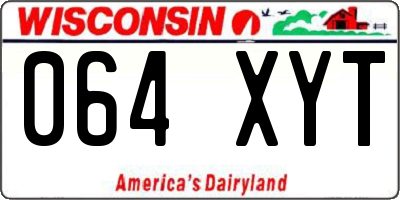 WI license plate 064XYT