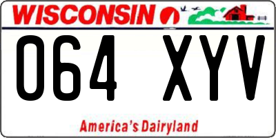 WI license plate 064XYV