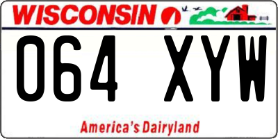 WI license plate 064XYW
