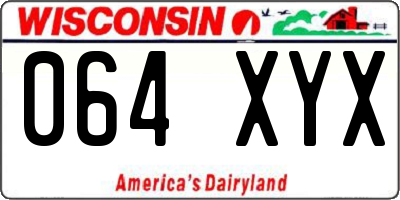 WI license plate 064XYX