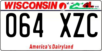 WI license plate 064XZC