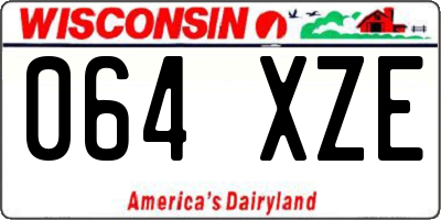 WI license plate 064XZE