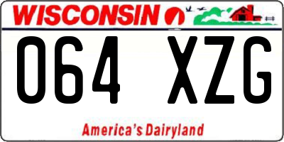 WI license plate 064XZG