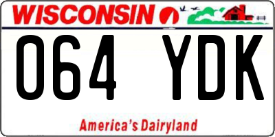WI license plate 064YDK