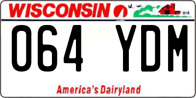 WI license plate 064YDM