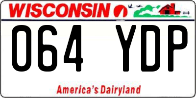 WI license plate 064YDP