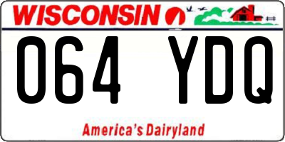 WI license plate 064YDQ