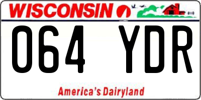WI license plate 064YDR