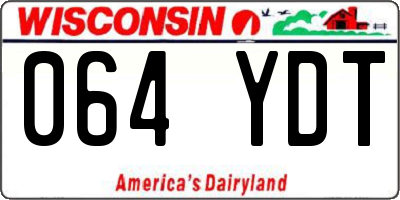 WI license plate 064YDT