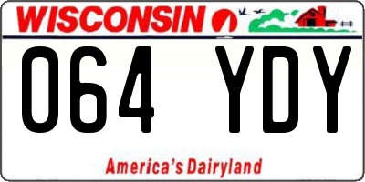 WI license plate 064YDY