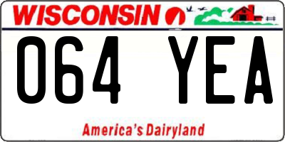 WI license plate 064YEA