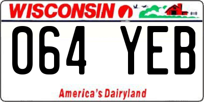 WI license plate 064YEB