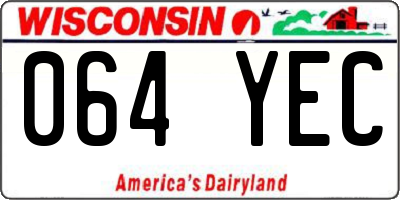 WI license plate 064YEC