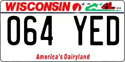 WI license plate 064YED